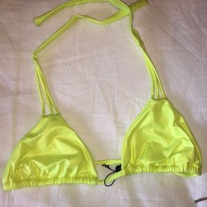 Neon yellow triangle bikini top